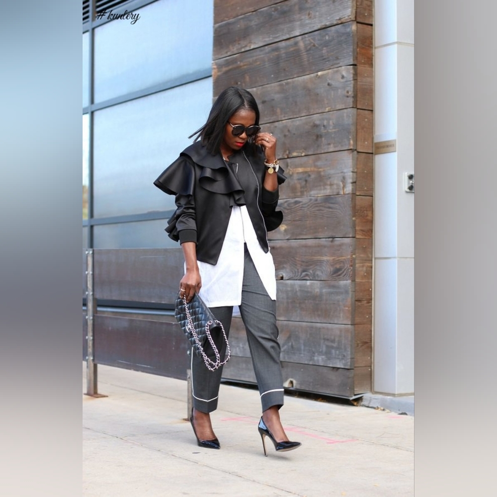 ASOS Ruffle Bomber Jacket - Picture 3 of 3